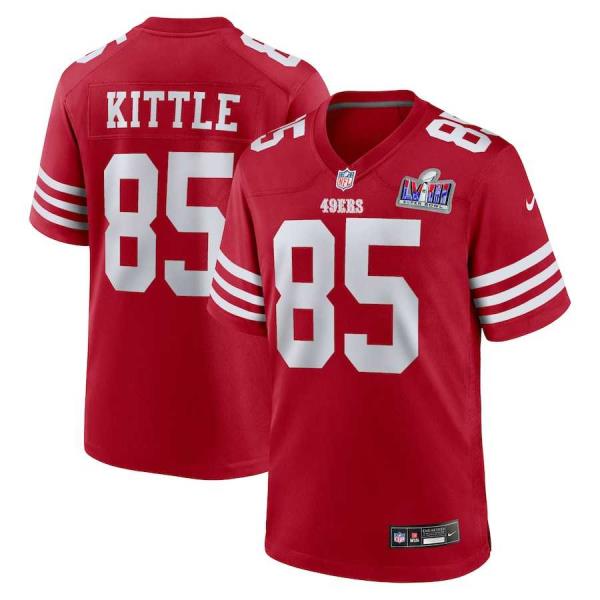 George Kittle San Francisco 49ers Nike Super Bowl LVIII Game Jersey - Scarlet