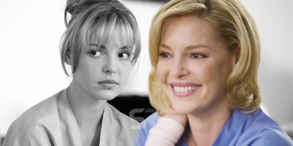 A collage of Katherine Heigl's Izzie Stevens in Grey's Anatomy