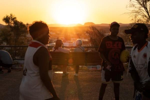 The sun sets over Alice Springs in the weeks before the voice referendum, which was unsuccessful.