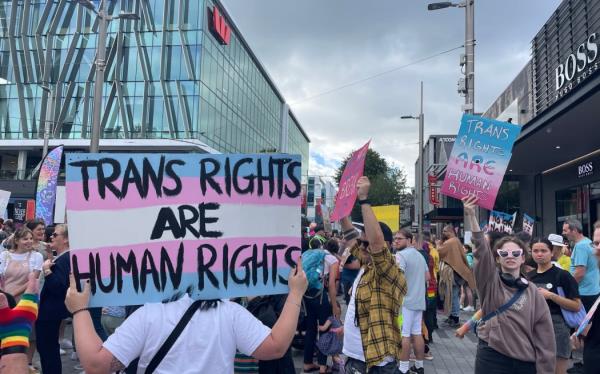 Scenes from a demo<em></em>nstration in support of transgender rights in central Christchurch.