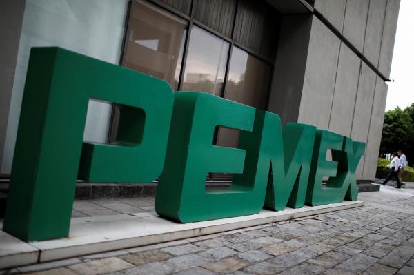 Signage of Petroleos Mexicanos (Pemex) is pictured at the company's headquarters in Mexico City