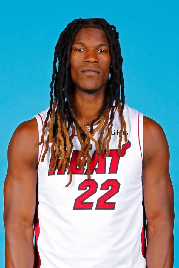 Jimmy Butler with dreadlocks during the Heat's media day in 2022.