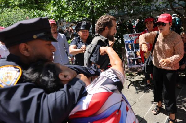 Bronx man Ricky Cavallero told The Post that the other protesters is lucky he didn't knock him out.