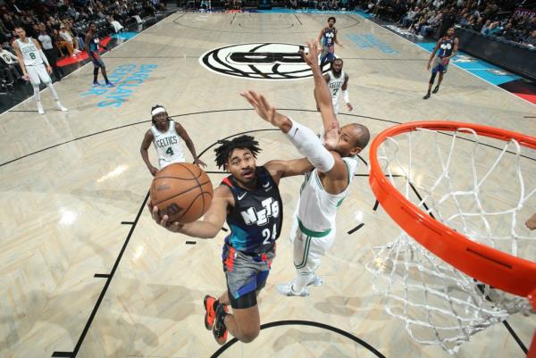 Nets guard Cam Thomas, going up for a layup during a game against the Celtics earlier in the season, is listed as probable to return from his ankle injury and would face the Hornets on Thursday.