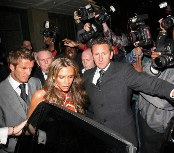 David and Victoria Beckham mobbed 