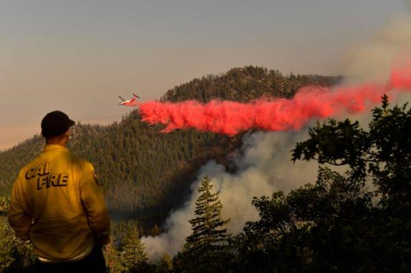 A scene from the earthly carnage following a wildfire in California in 2021.