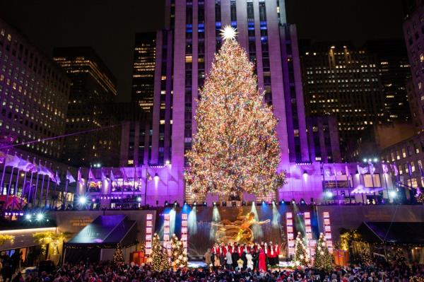 The 91st lighting of the Rockefeller Center Christmas Tree is displayed in New York City, U.S., November 29, 2023.