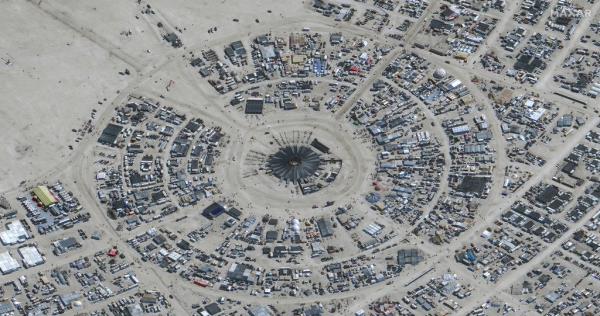 An overhead view of Black Rock City.