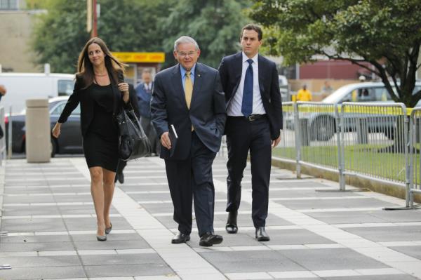 Bob Menendez with his son Rob and daughter Alicia