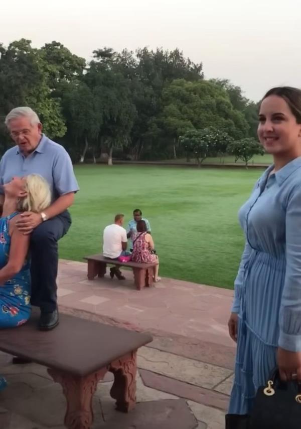 Balpree Grewal-Virk as Menendez proposes to Arslanian at the Taj Mahal.