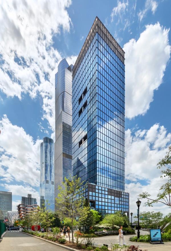 Exterior of 55 Hudson Yards. 