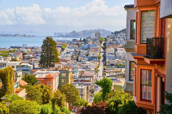 Image of Stunning view of homes in San Francisco with steep hills showcasing distance