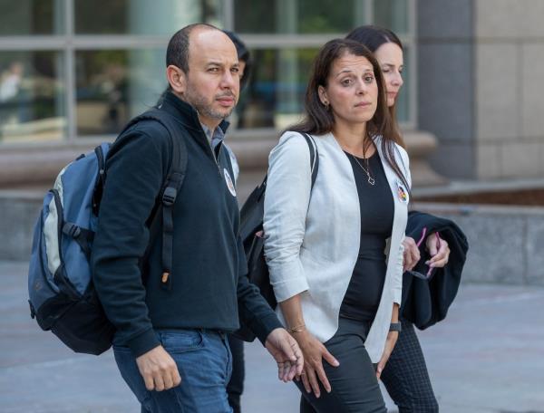 Nancy and Karim Iskander outside of court. 