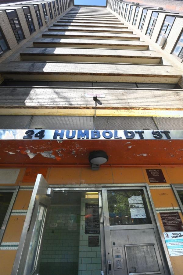 One of the nine NYCHA Bushwick Houses, 24 Humboldt Street.