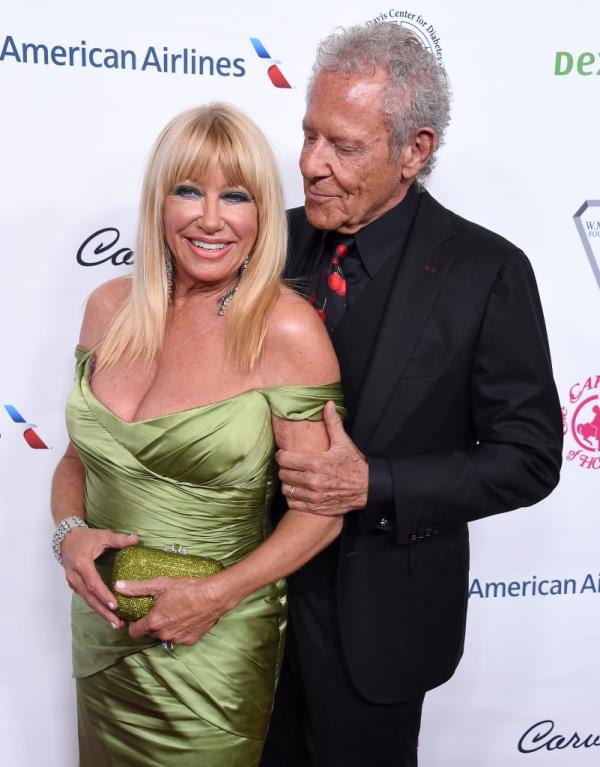 Suzanne Somers and her husband Alan Hamel arrive at the 2018 Carousel Of Hope Ball at The Beverly Hilton Hotel on Oct. 6, 2018.