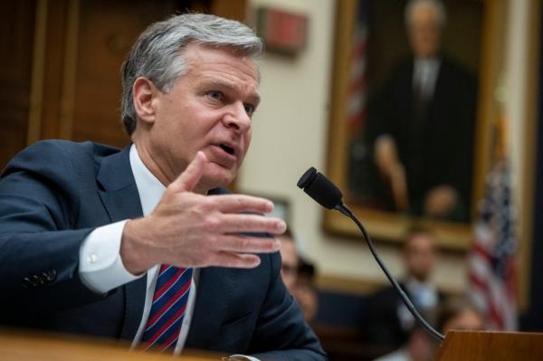 Federal Bureau of Investigation Director Christopher Wray in the Rayburn House Office Building in Washington, DC, Wednesday, July 12, 2023. 