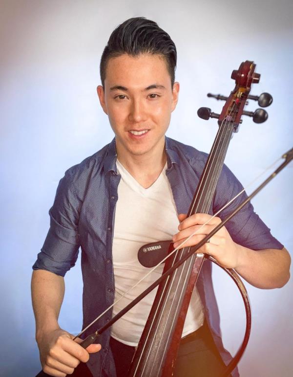 Iain Forrest pictured with his cello.