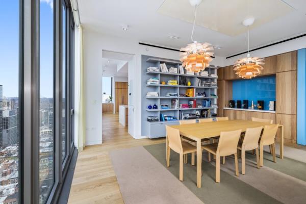 A reading and dining area. 