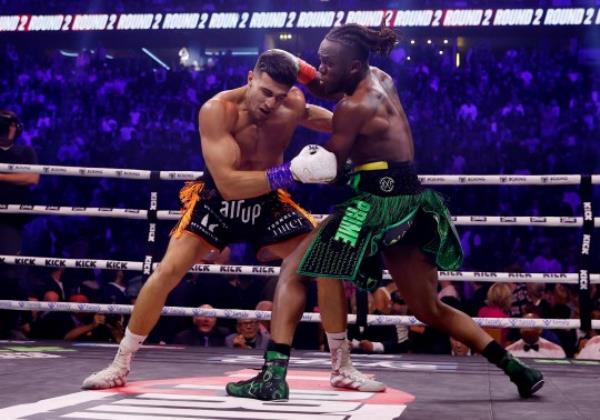 Boxing - KSI v Tommy Fury - AO Arena, Manchester, Britain - October 14, 2023 KSI in action against Tommy Fury Action Images via Reuters/Jason Cairnduff