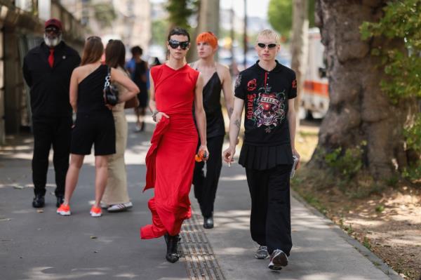 Paris Fashion Week guests in Ed Hardy.