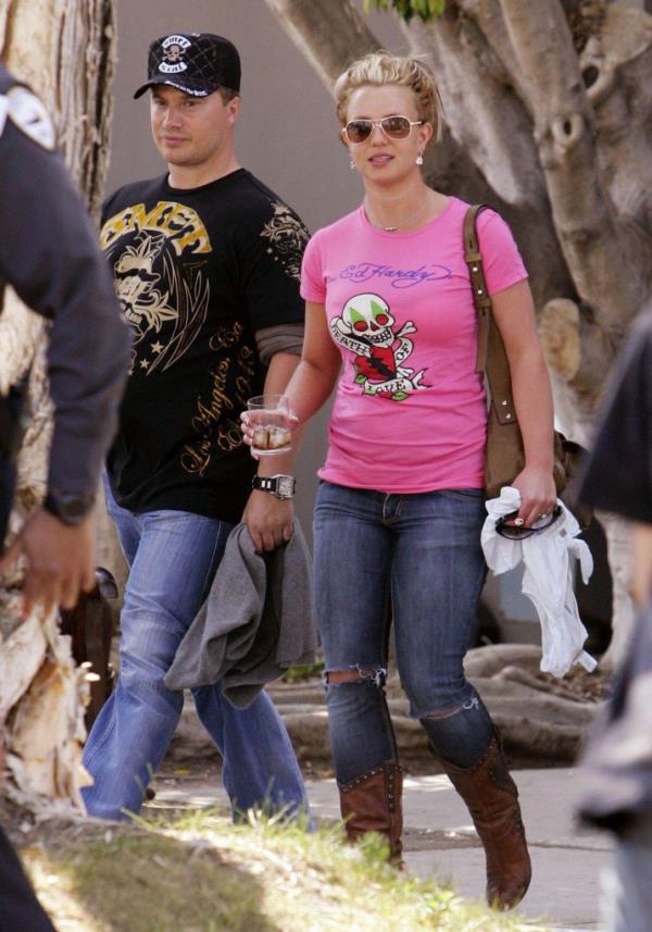 Singer Britney Spears seen leaving the 'Ed Hardy' store in Los Angeles. 