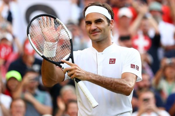 Roger Federer at Wimbledon in July 2018.