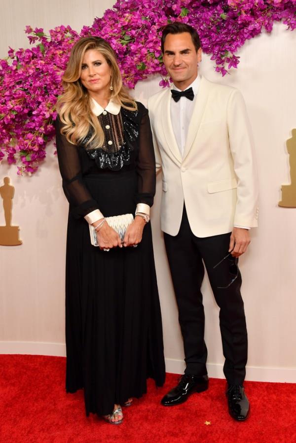 Mirka Federer and Roger Federer at the Academy Awards on March 10, 2024.