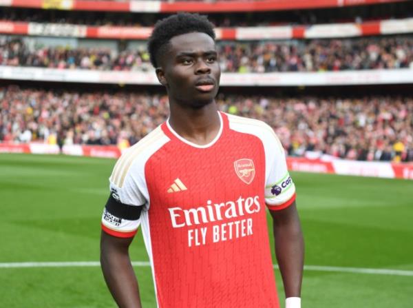 Bukayo Saka typically plays from the righ<em></em>t (Photo by Stuart MacFarlane/Arsenal FC via Getty Images)