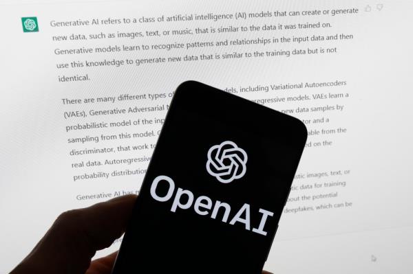 OpenAI logo on phone