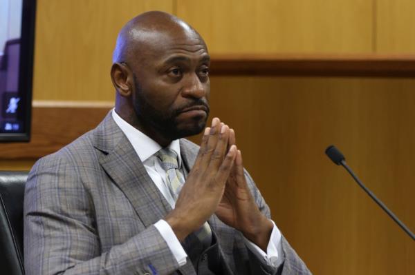 Fulton County Special Prosecutor Nathan Wade testifies during a hearing on the Georgia election interference case, Thursday, Feb. 15, 2024, in Atlanta.