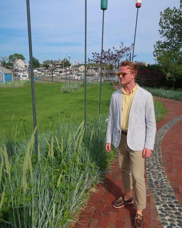 Jared Ravizza walking on a path in an undated photo taken on Martha's Vineyard around 2018.